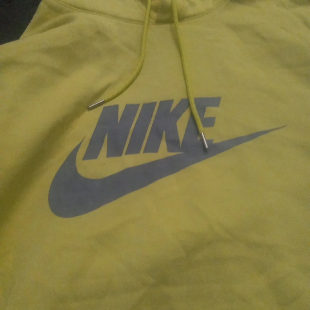 Nike Men Sweatshirt 2XL Green Hoodie Swoosh Logo Spellout Embroidered Fleece